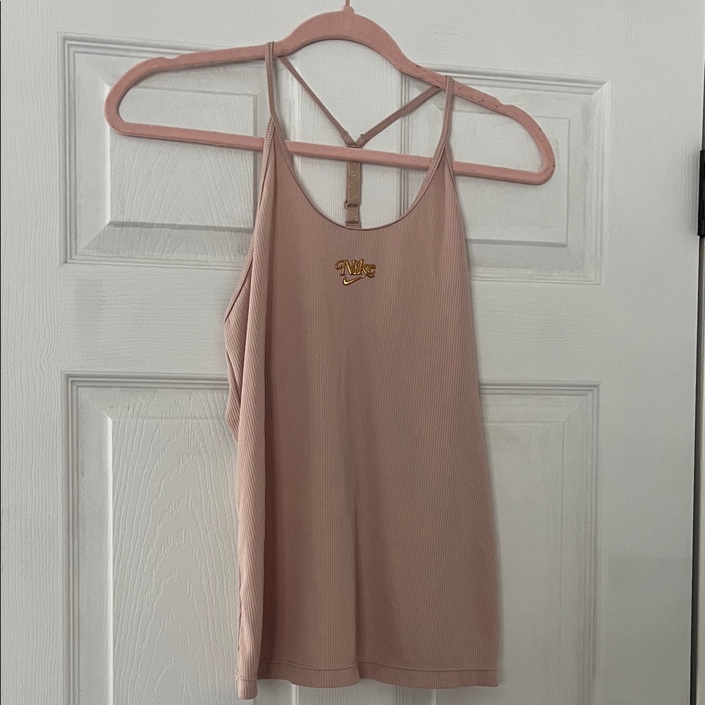 Nike Dri-FIT Ribbed Tank Top Blush Pink Size Medium
